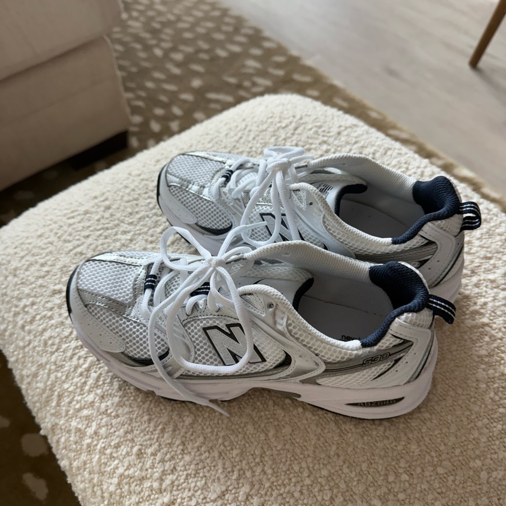 New Balance White and Black Sneakers